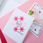 Sizzix Around the Holidays Clear Stamps and Framelits Dies 667173 merry and bright snowflake circle