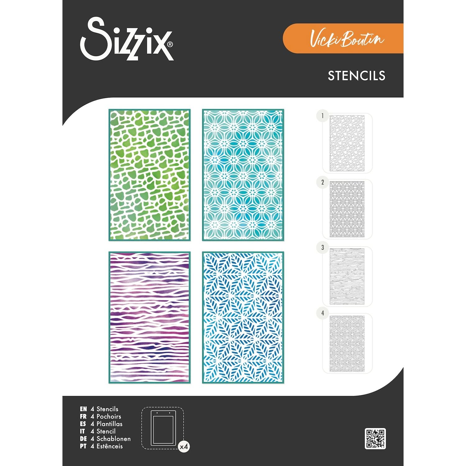 Sizzix Background Textures A6 Stencils 667083