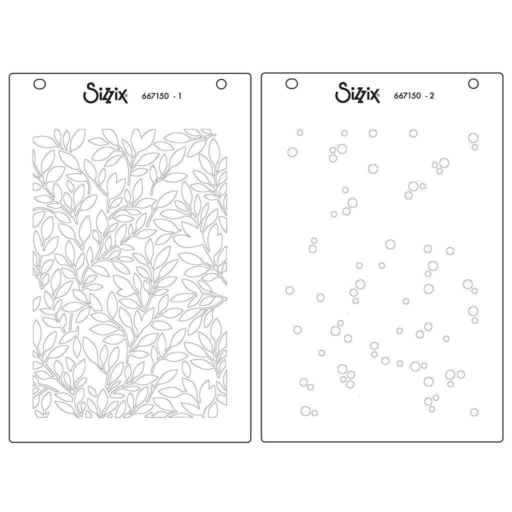 Sizzix Berry Sweet Layered Stencil Set 667150 leaves 