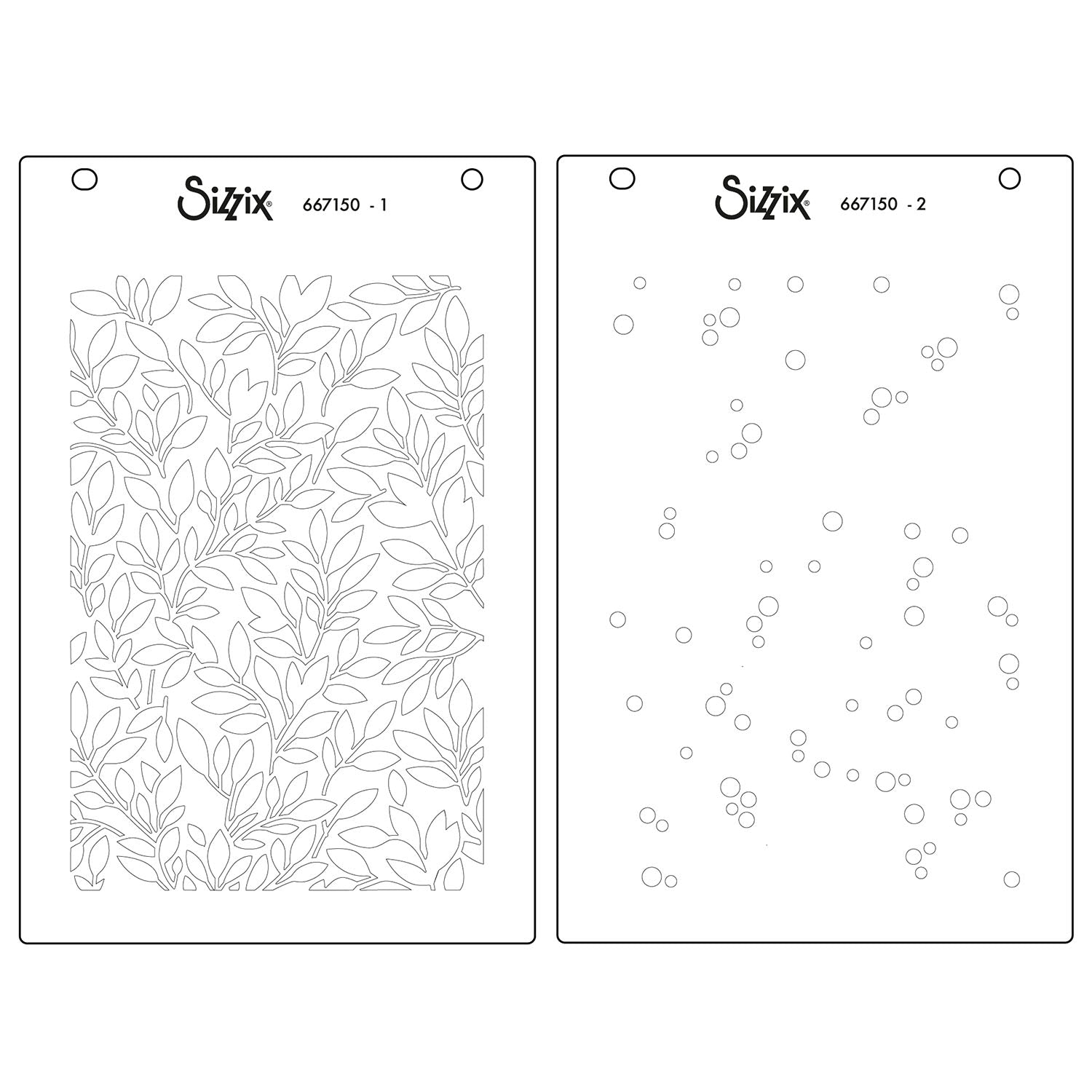 Sizzix Berry Sweet Layered Stencil Set 667150 leaves 