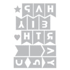 Sizzix Birthday Bunting Thinlits Dies 666833 line art