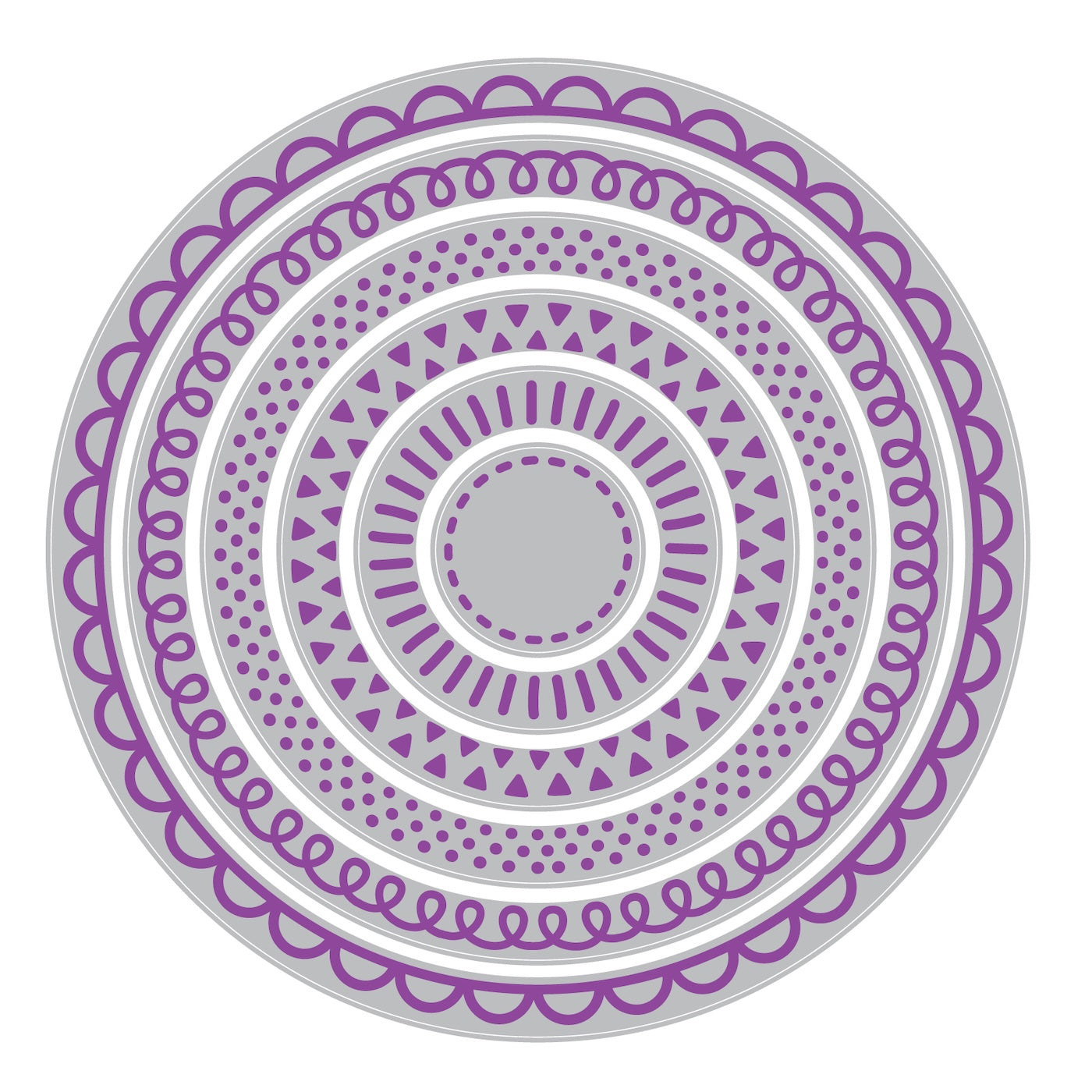 Sizzix Border Party Circles Framelits Dies 666991 line art