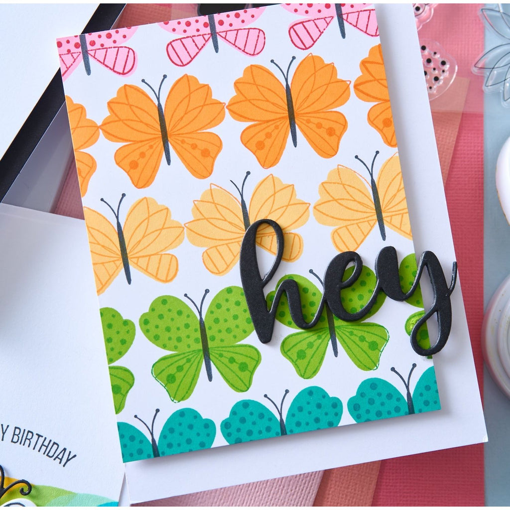 Sizzix Bright Butterflies 1 Clear Stamps Set 666992 hey