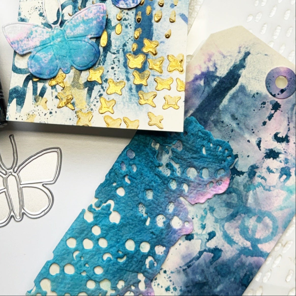 Sizzix Bubble Wrap Background Thinlits Die 667084 butterfly