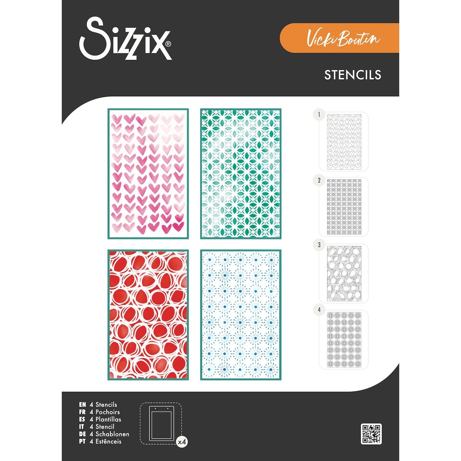 Sizzix Buildables Backgrounds 1 A5 Stencils 667070
