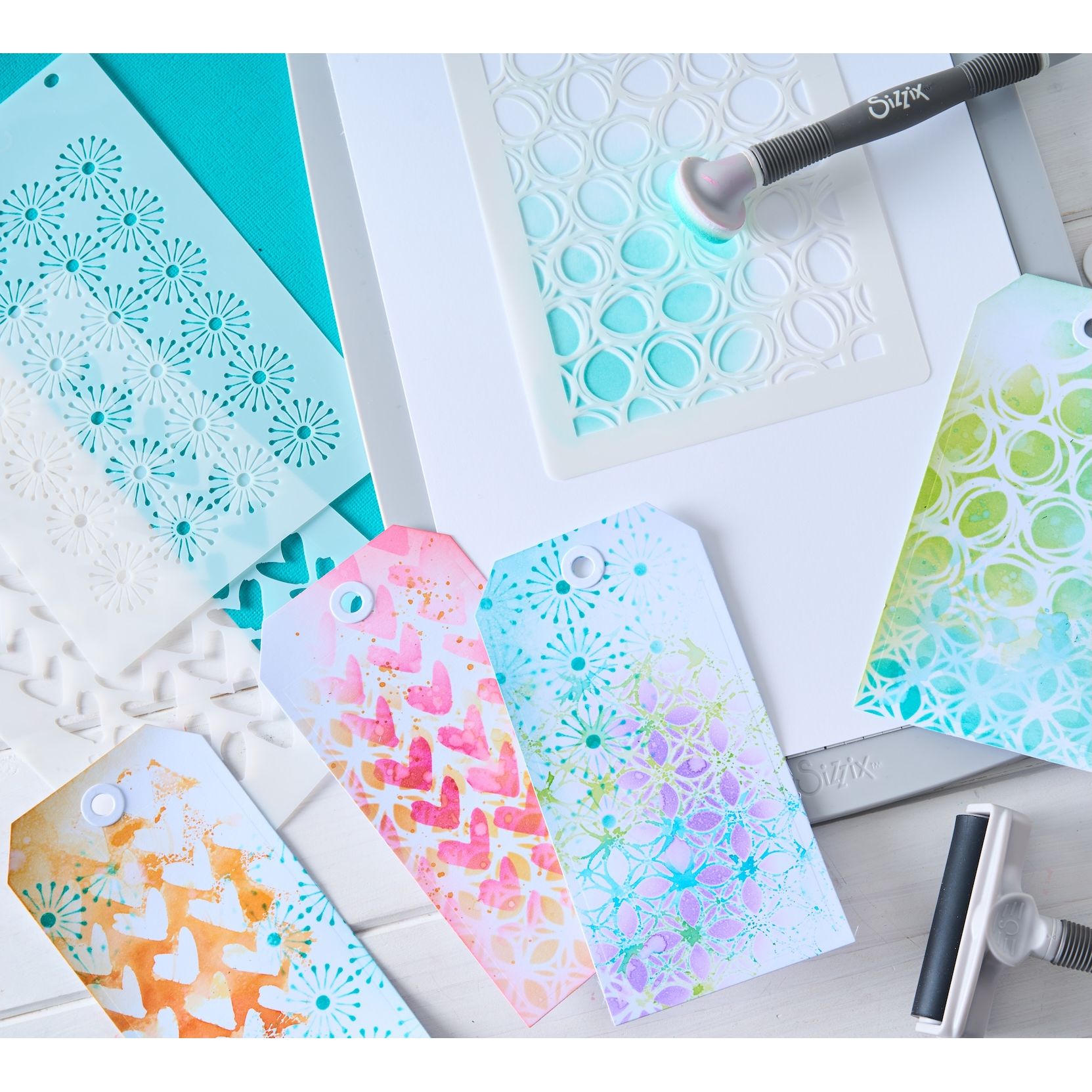 Sizzix Buildables Backgrounds 1 A5 Stencils 667070 shades