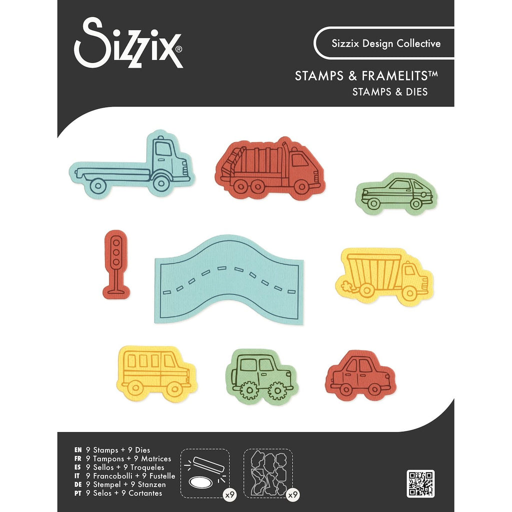 Sizzix Cars and Trucks Framelits Dies and Stamps Set 667151