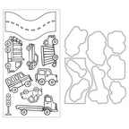 Sizzix Cars and Trucks Framelits Dies and Stamps Set 667151 contents inside