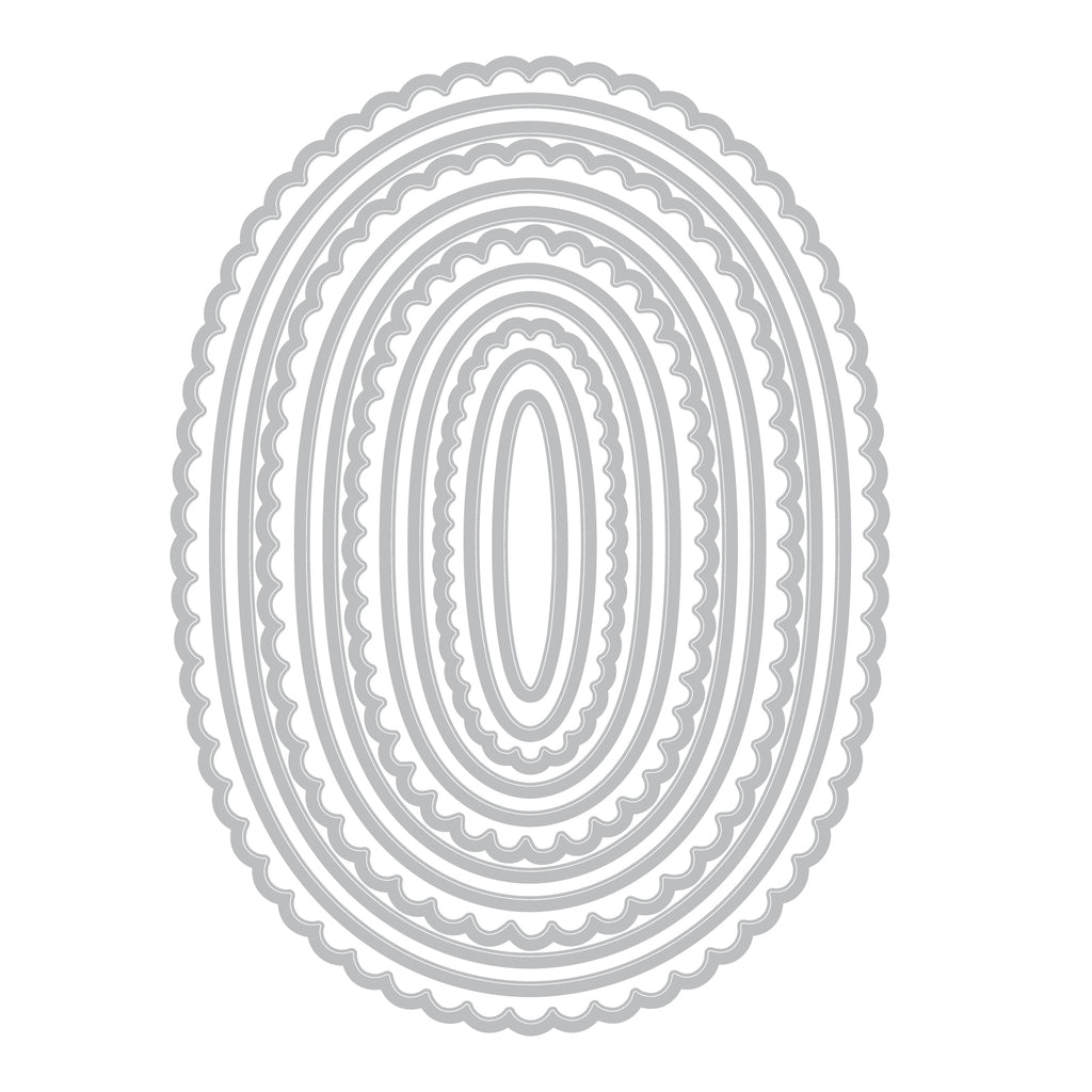 Sizzix Fancy Ovals Framelits Die Set 667146 line work