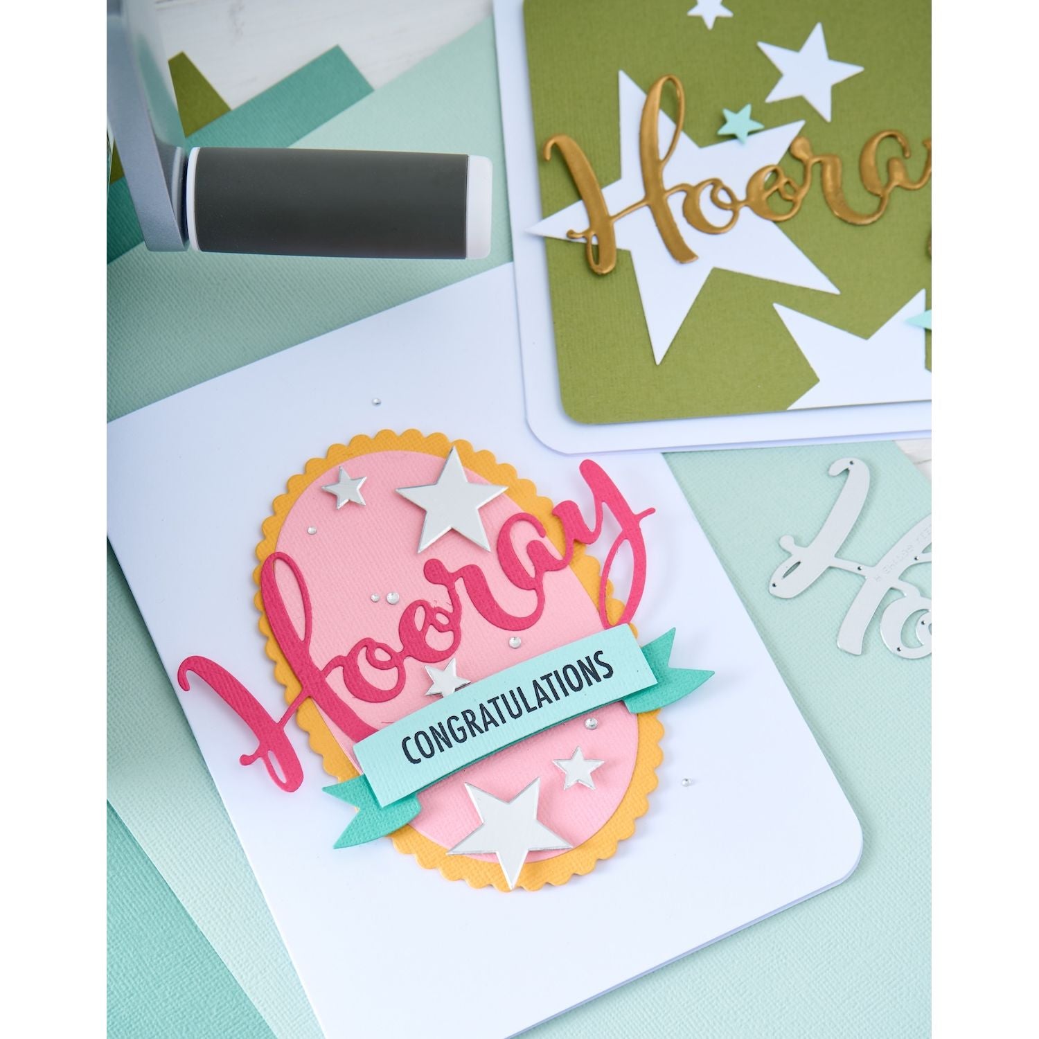 Sizzix Fancy Stars Framelits Die Set 667145 hooray congratulations cards