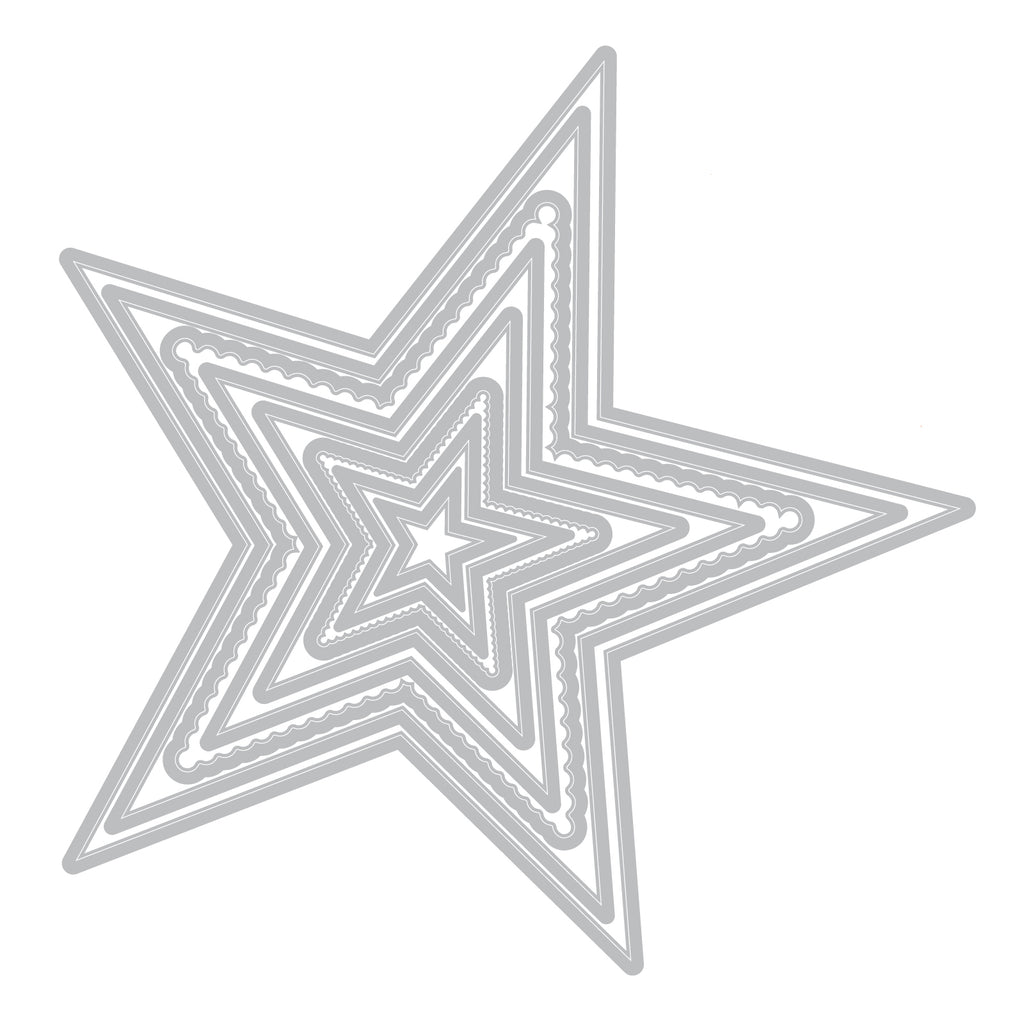 Sizzix Fancy Stars Framelits Die Set 667145 line work