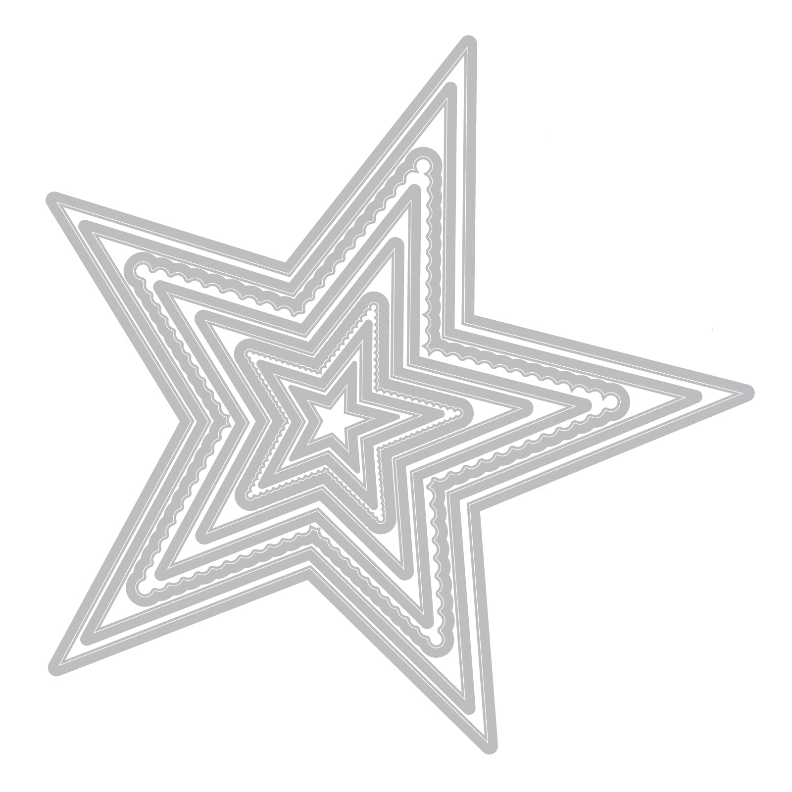 Sizzix Fancy Stars Framelits Die Set 667145 line work