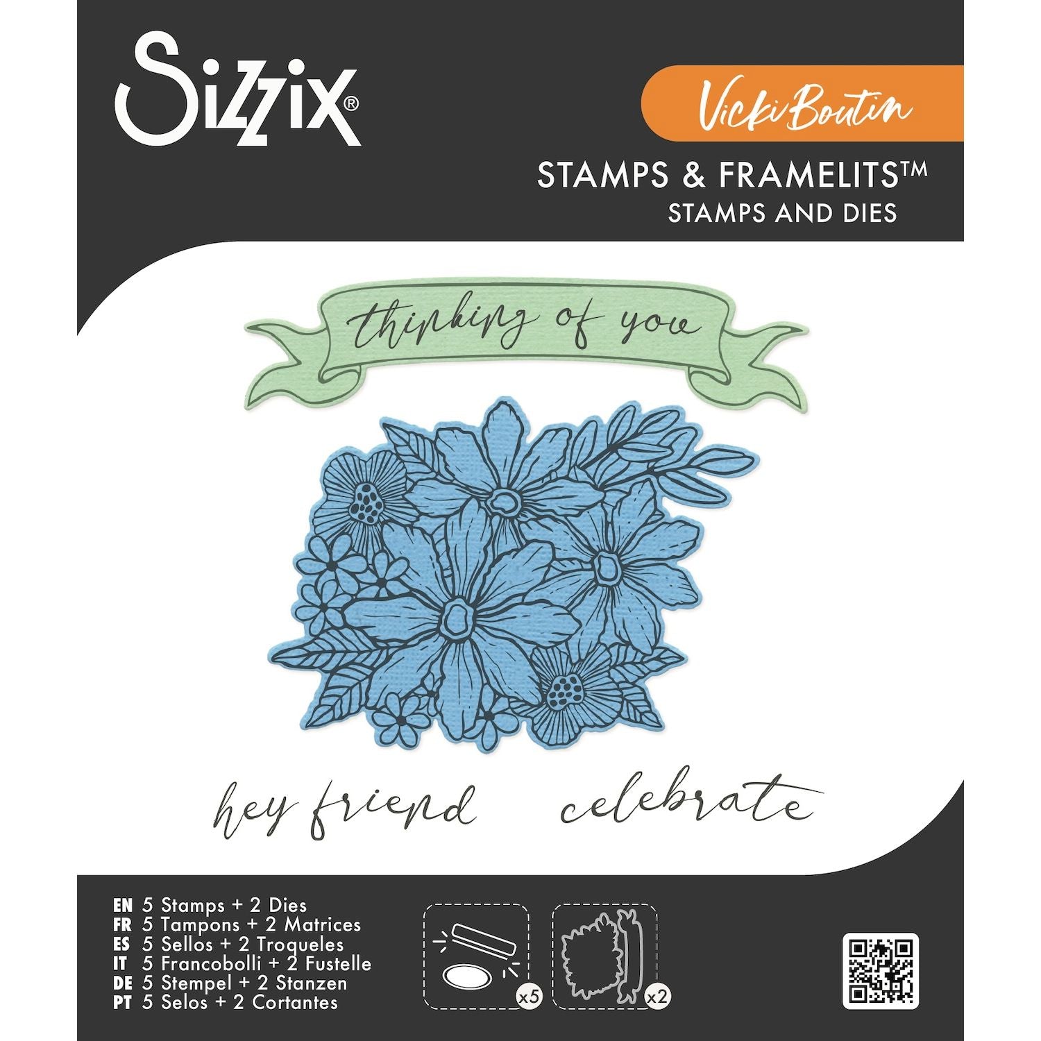 Sizzix Floral Bouquet Framelits Die and Stamp Set 667082