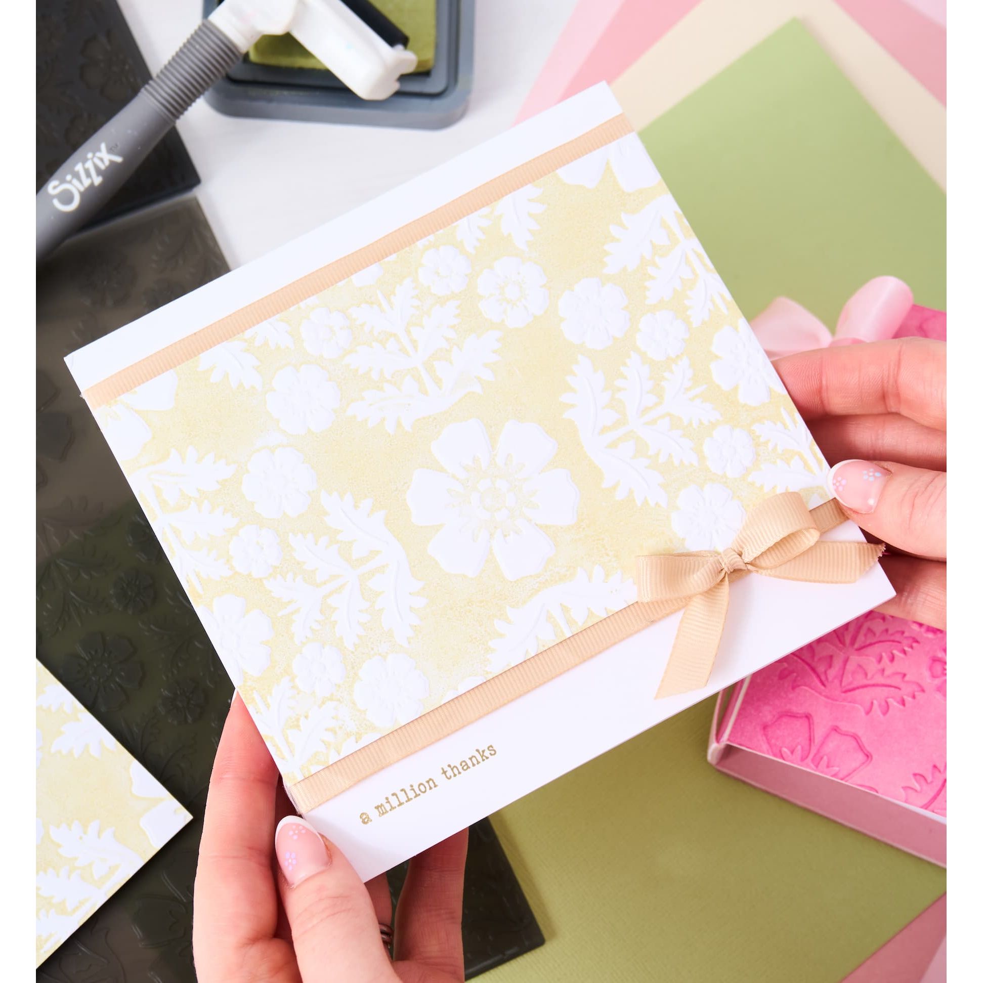 Sizzix Floral Damask A5 Embossing Folder 666765 flowers