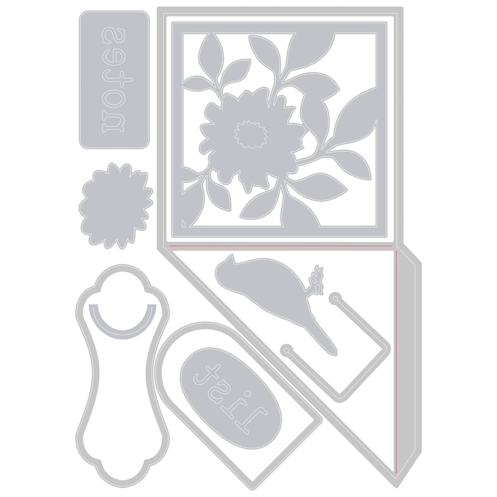 Sizzix Floral Pocket and Paperclips Thinlits Dies 666768 product image