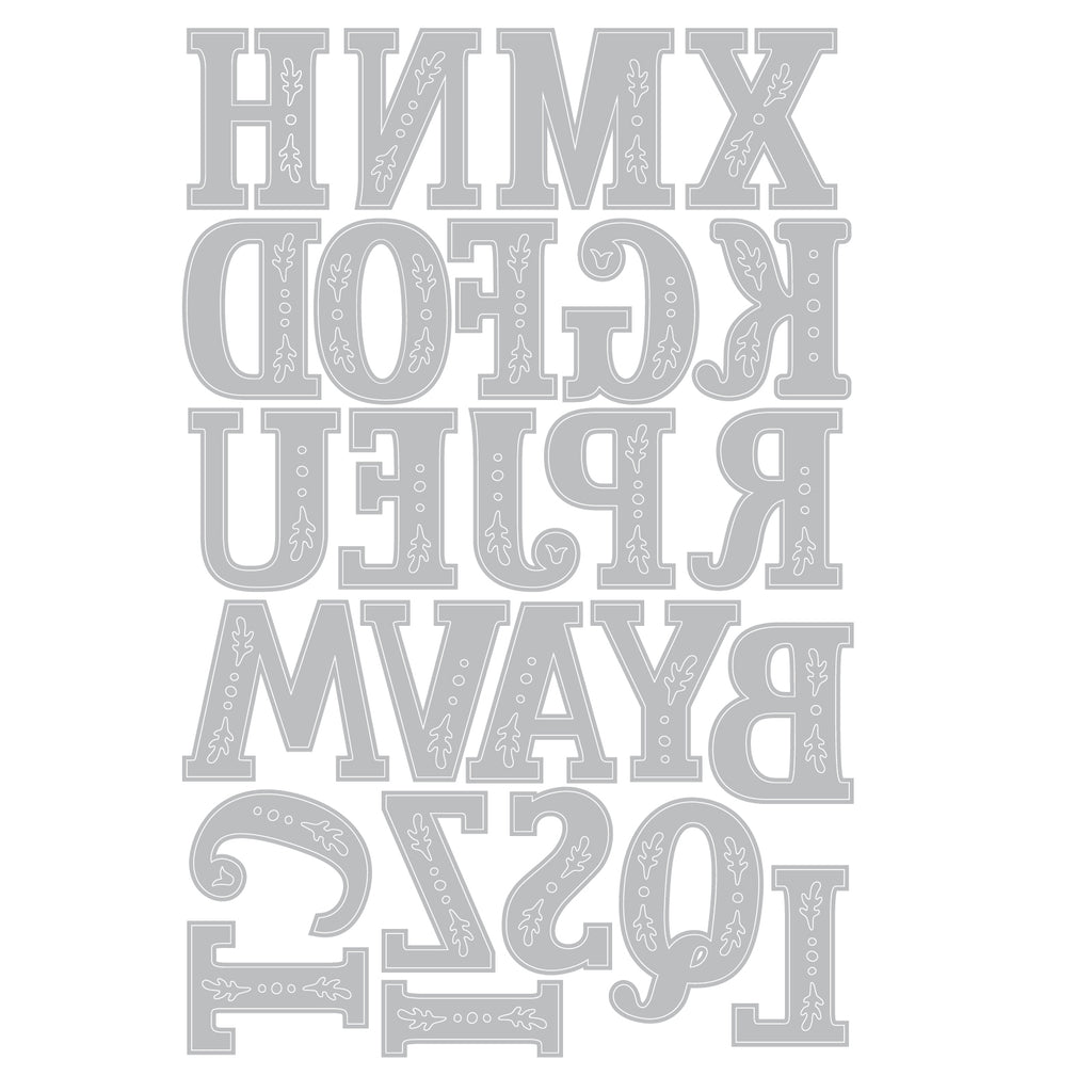 Sizzix Folk Alphabet Thinlits Die Set 667114 letters