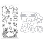Sizzix Forest Friends Framelits Dies and Stamps Set 667153 contents inside