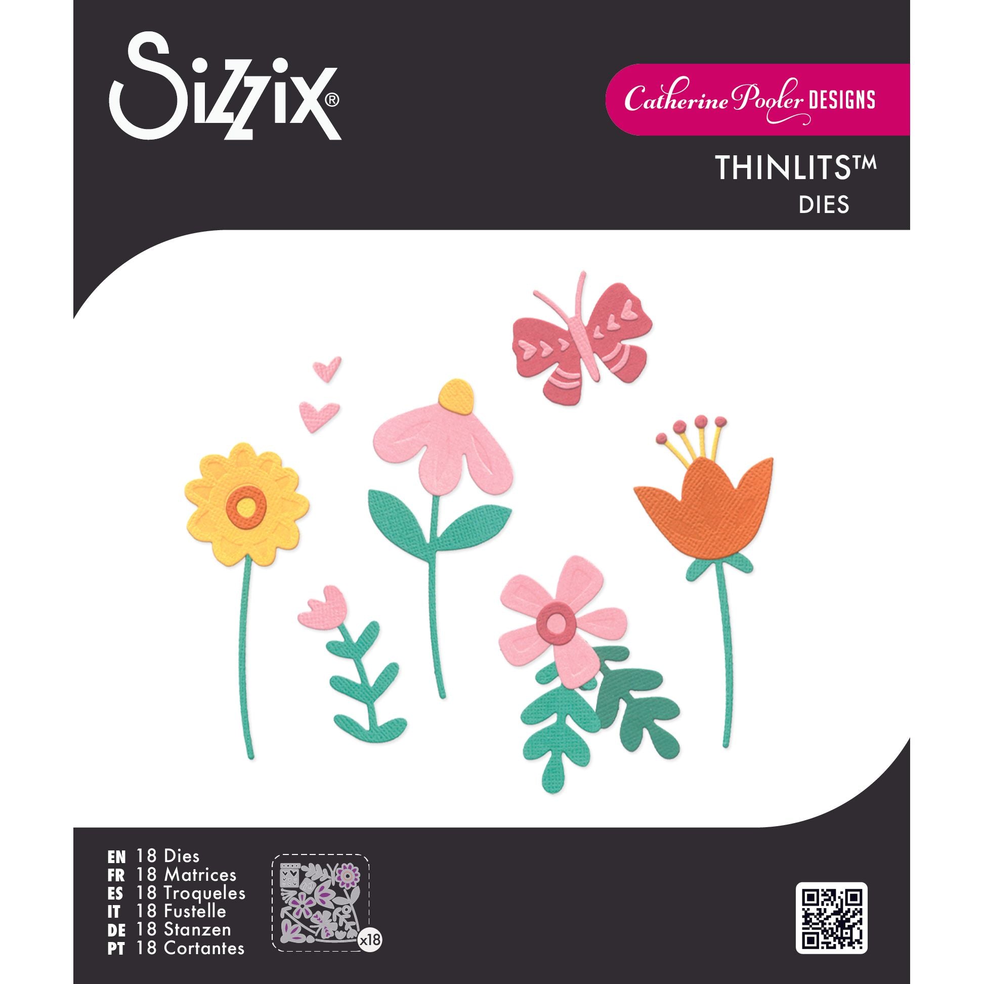 Sizzix Friendly Florals Thinlits Die Set 667115