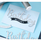 Sizzix Grand Happy Birthday Thinlits Die Set 667144 black wishes banner card