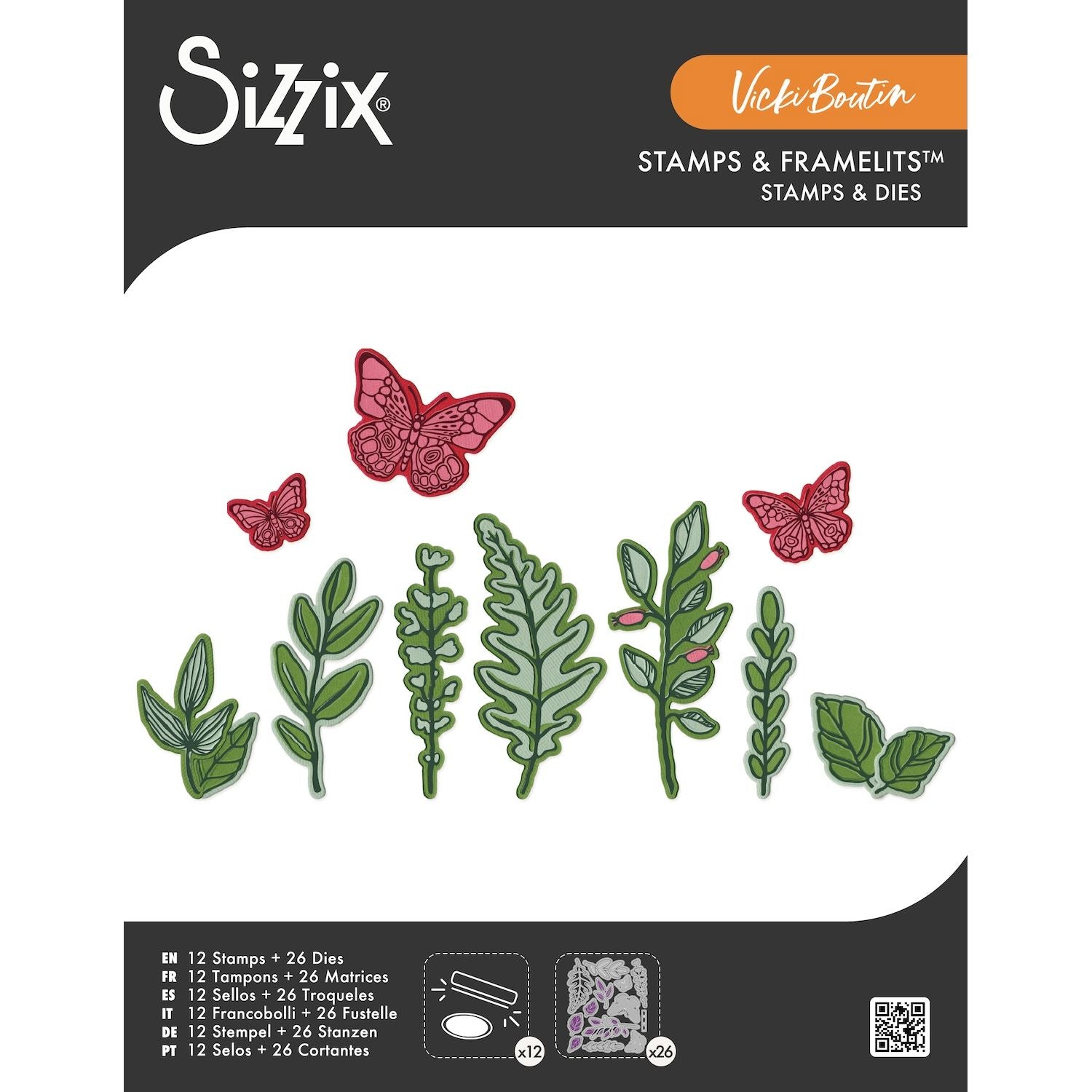 Sizzix Greenery Layers 1 Stamps and Framelits Dies 667075