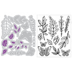 Sizzix Greenery Layers 1 Stamps and Framelits Dies 667075 pieces