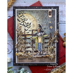 Sizzix Gridiron Thinlits Die Set 667051 scarecrow bats full moon happy fall card emma williams | color-code:ALT01