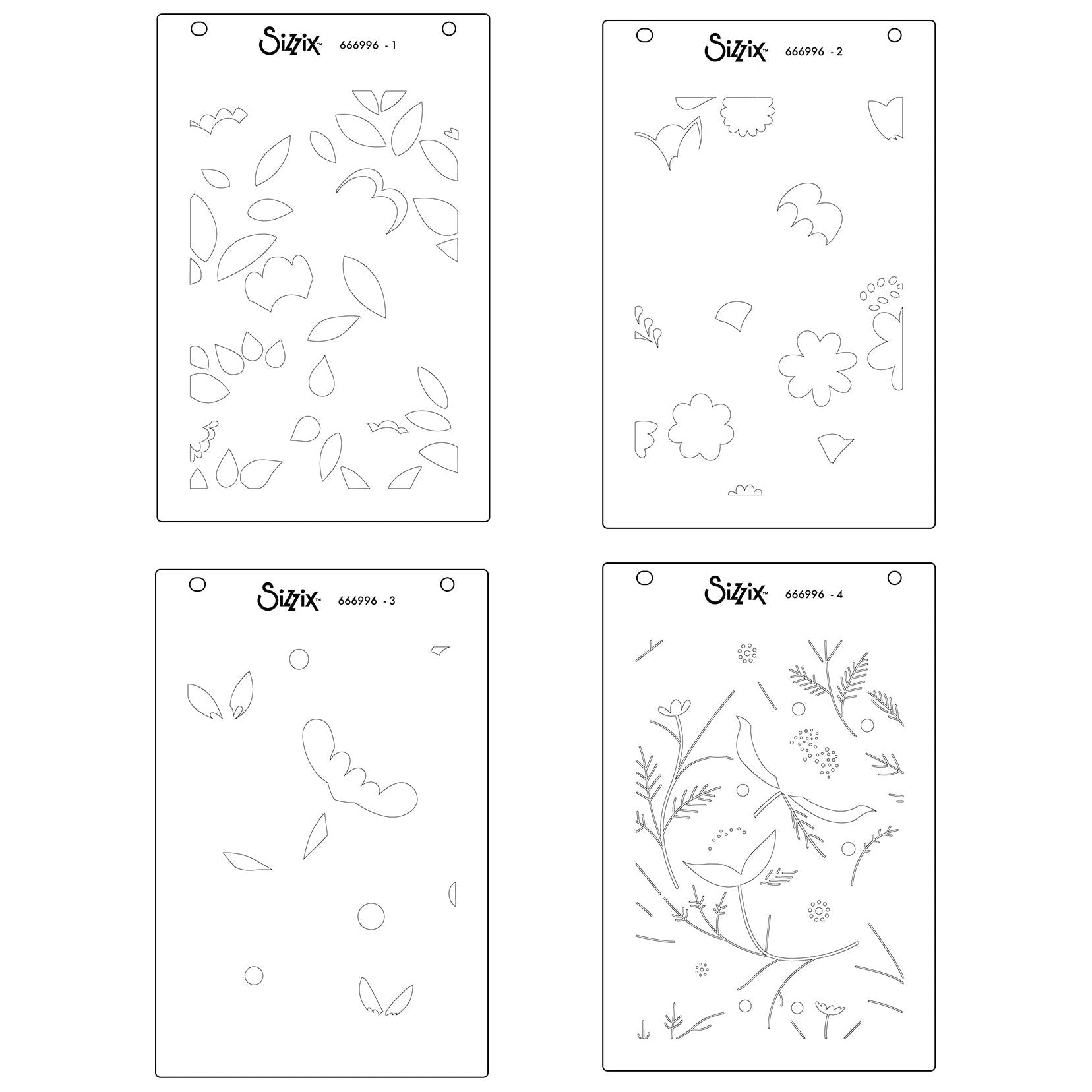 Sizzix Happy Garden 2 A6 Layered Stencils 666996 detail