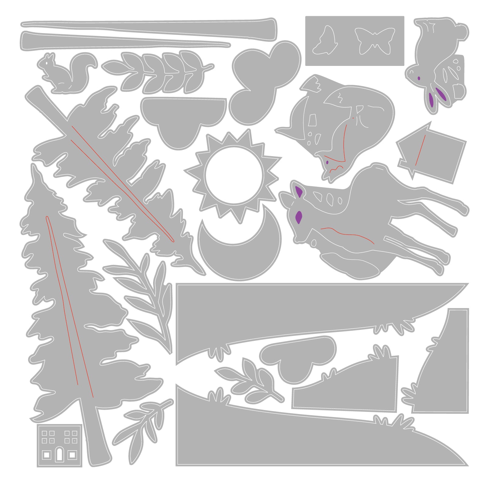 Sizzix Home Sweet Home Thinlits Dies 666978 line art