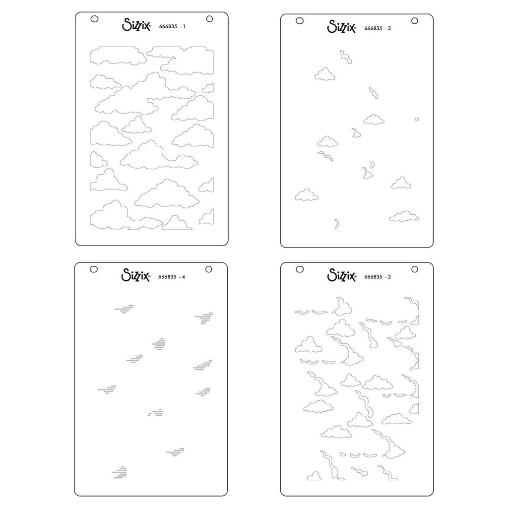 Sizzix In the Clouds Layered Stencils 666835 individual