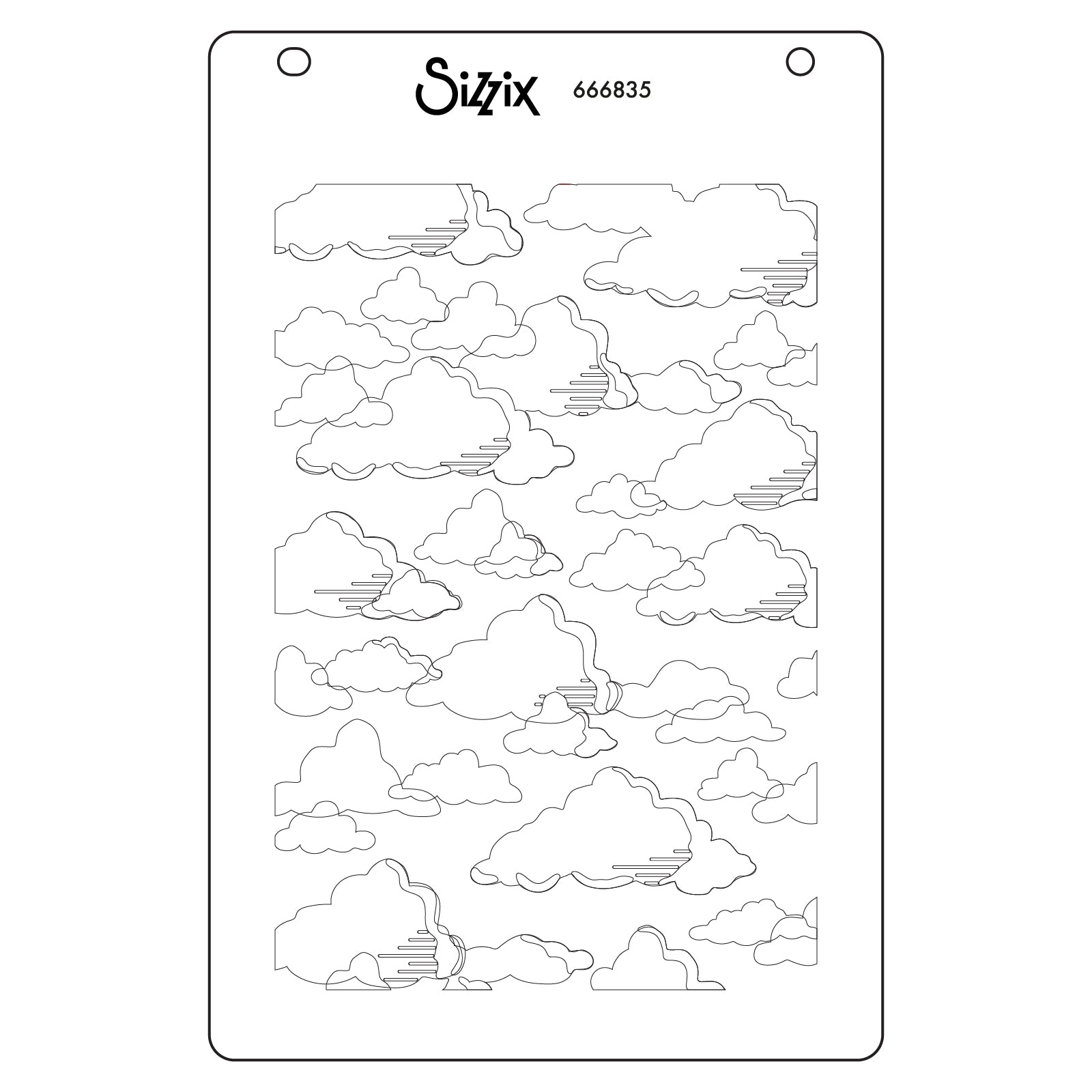 Sizzix In the Clouds Layered Stencils 666835 line art