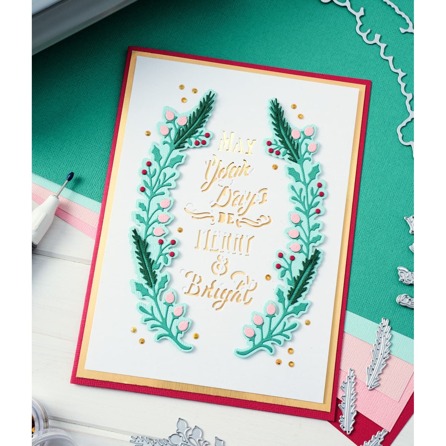 Sizzix Merry and Bright 2 Thinlits Dies 666735 holiday