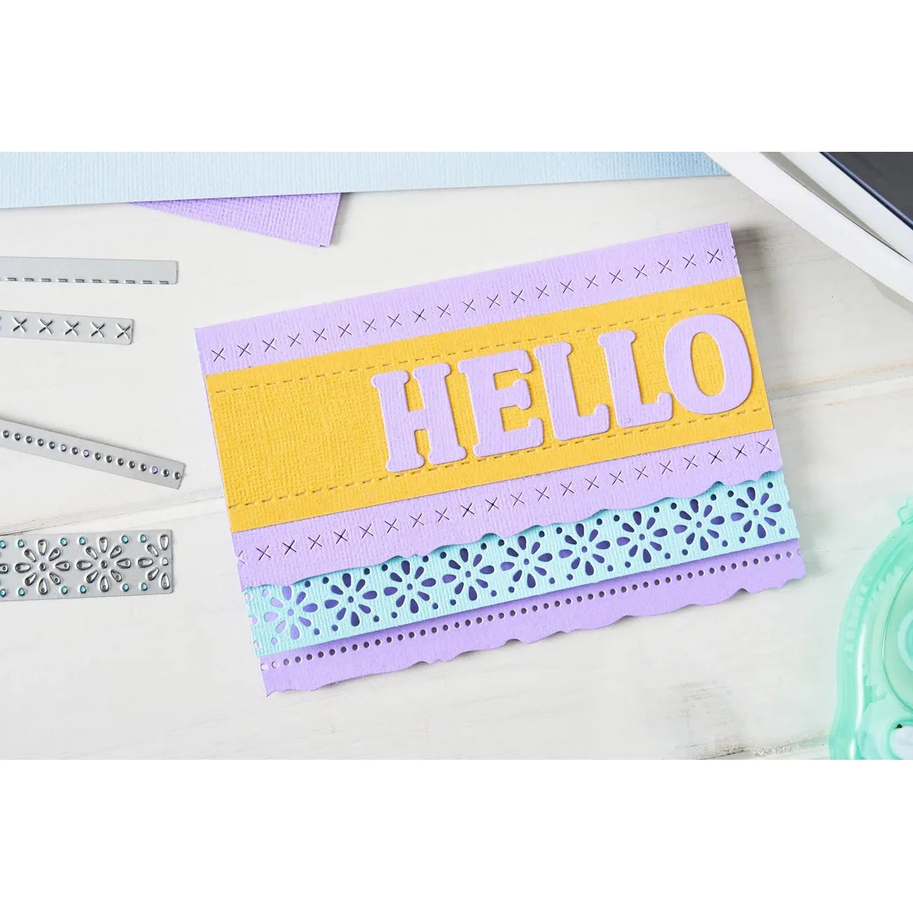 Sizzix Nora Alphabet and Numbers Die Bundle hello 