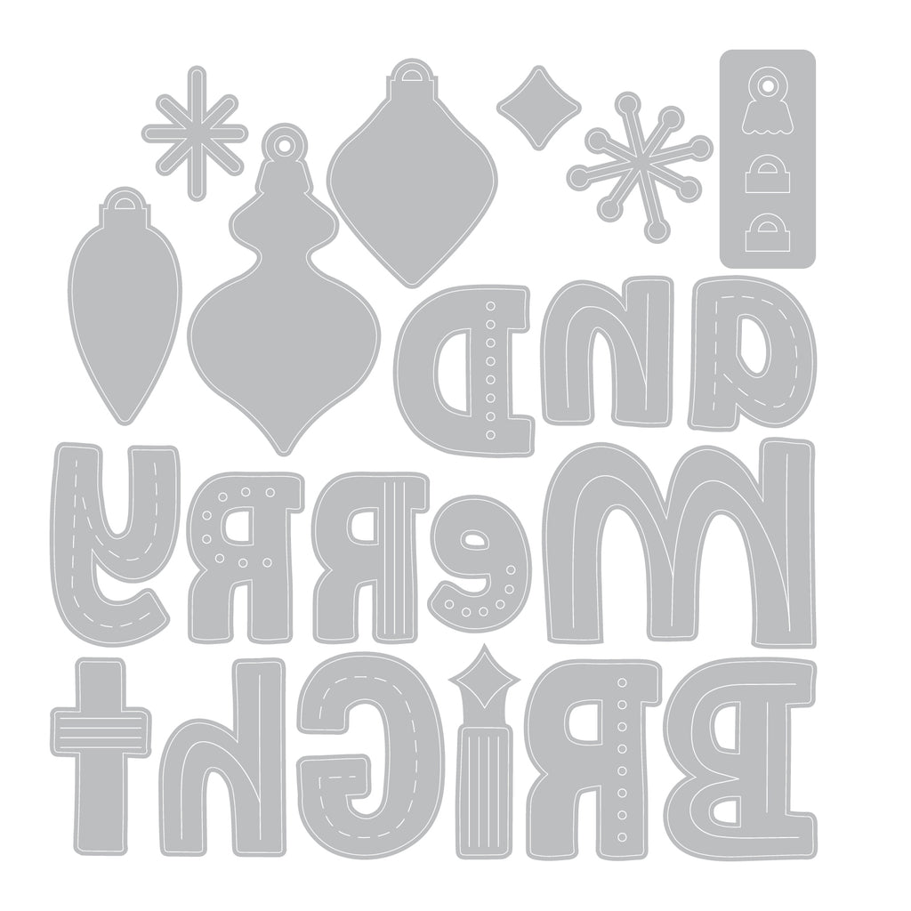Sizzix Oh So Merry Thinlits Die Set 667166 line work