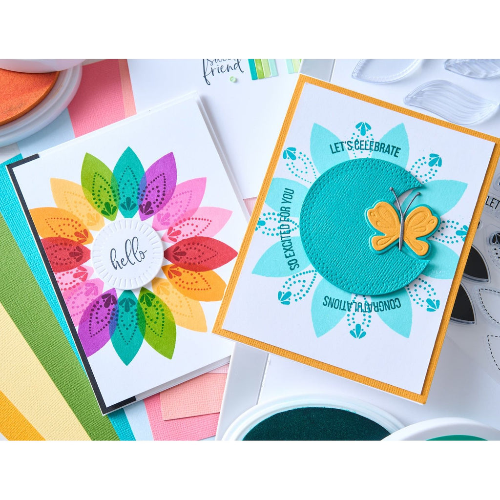 Sizzix Overarching Sentiments Clear Stamp Set 666997 celebrate