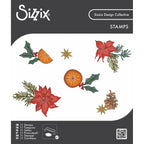 Sizzix Poinsettia and Pine Clear Stamps Set 667122