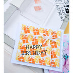 Sizzix Print and Pattern Birthday Sentiments Clear Stamps 667111 present