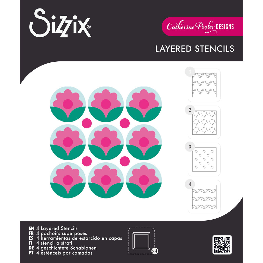 Sizzix Print and Pattern Daisy Mini Layered Stencils 667113