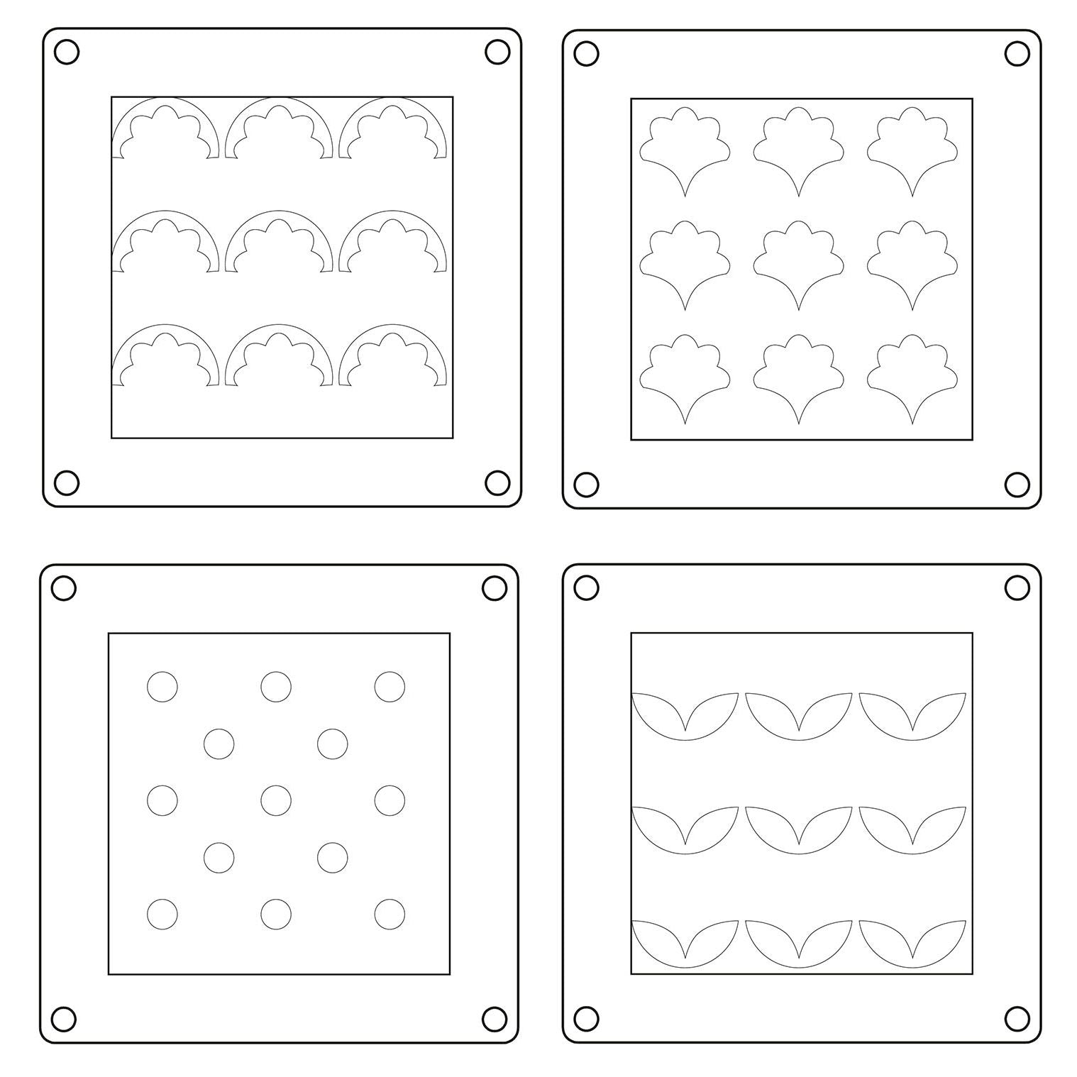 Sizzix Print and Pattern Daisy Mini Layered Stencils 667113 patterns