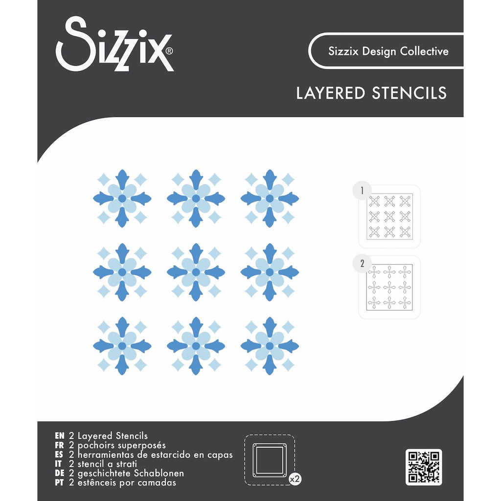 Sizzix Print and Pattern Fanciful Snowflakes Mini Layered Stencils 667124
