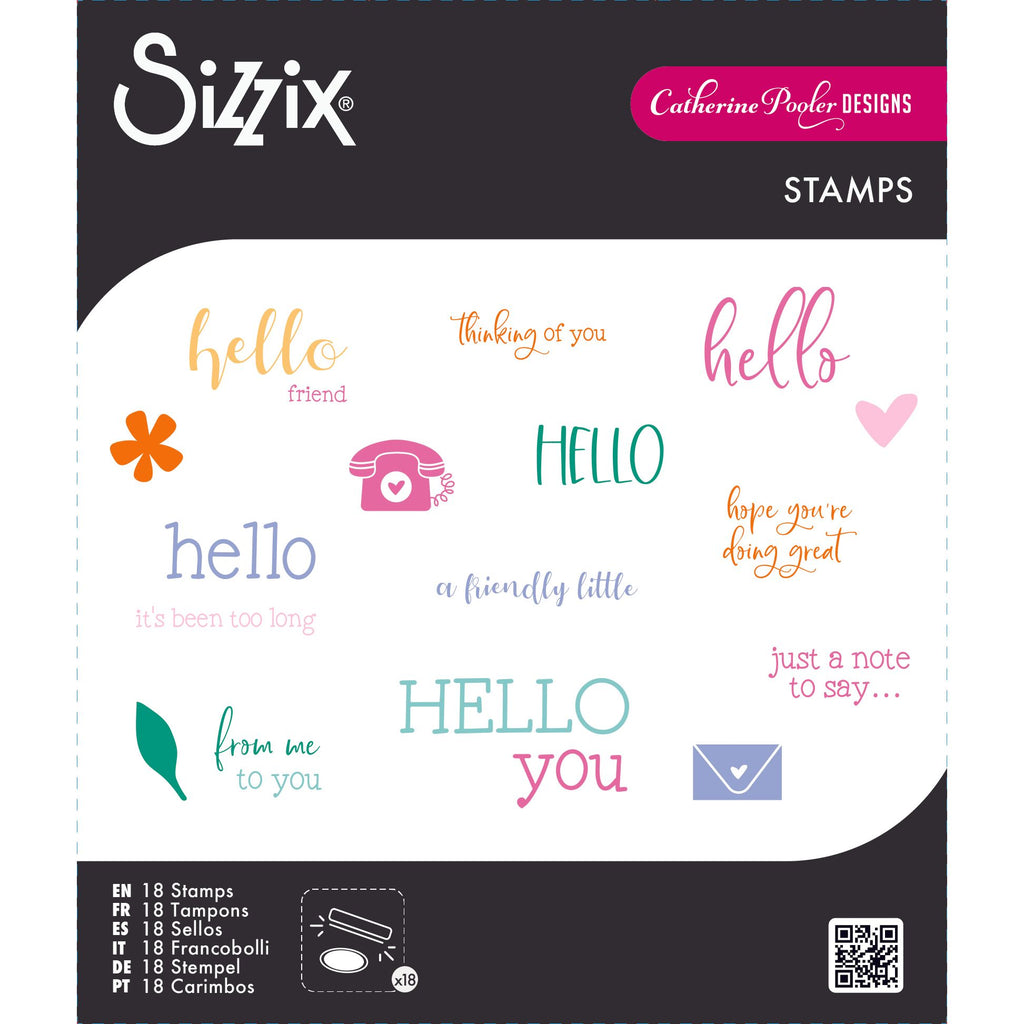 Sizzix Print and Pattern Hello Sentiments Clear Stamps 667112