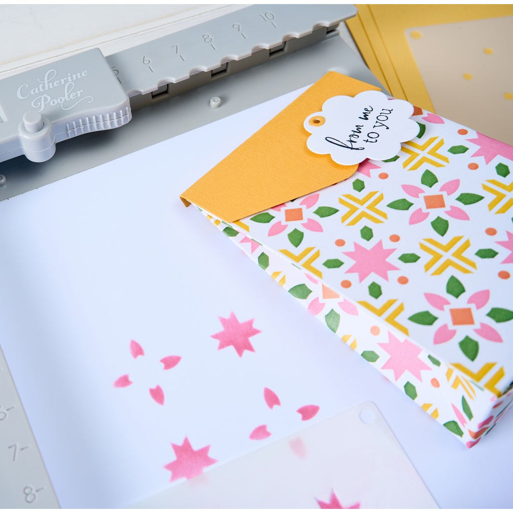 Sizzix Print and Pattern Patchwork Tile Mini Layered Stencils 667119 from me to you