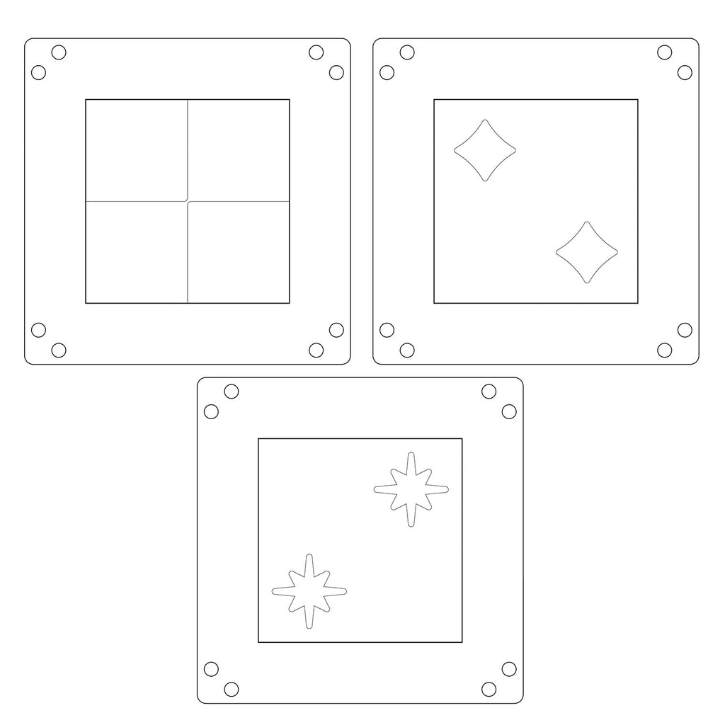 Sizzix Retro Star Mini Layered Stencils Print and Pattern 667169 outline
