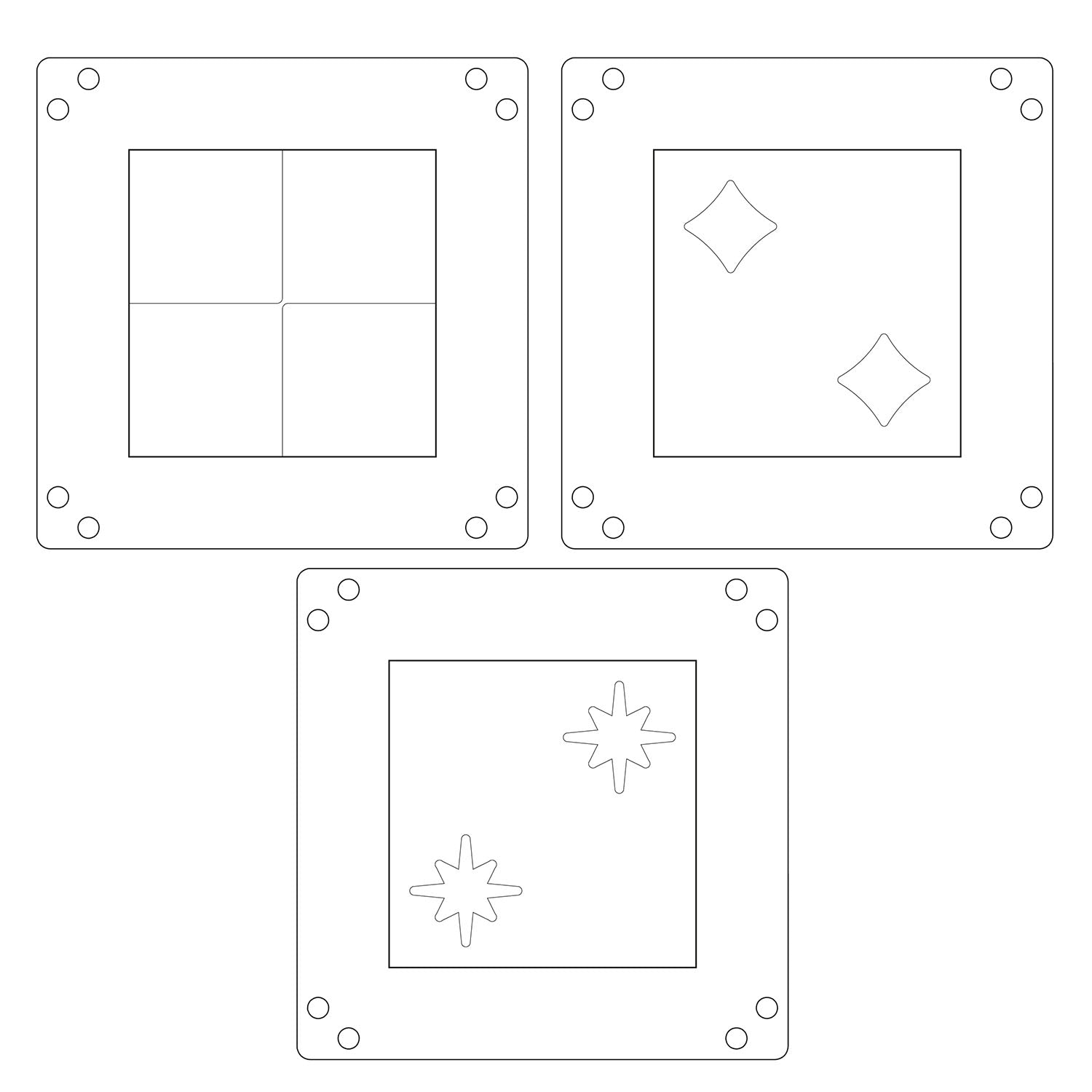 Sizzix Retro Star Mini Layered Stencils Print and Pattern 667169 outline