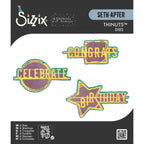 Sizzix Seth Apter Word Wafers Birthday Thinlits Die Set 667132