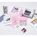 Sizzix Sidekick Starter Kit White and Gray 667155 contents dies clear stamps