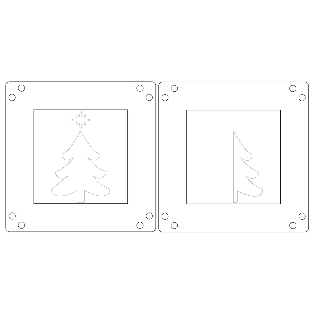 Sizzix Star on Top Mini Layered Stencils Print and Pattern 667170 tree