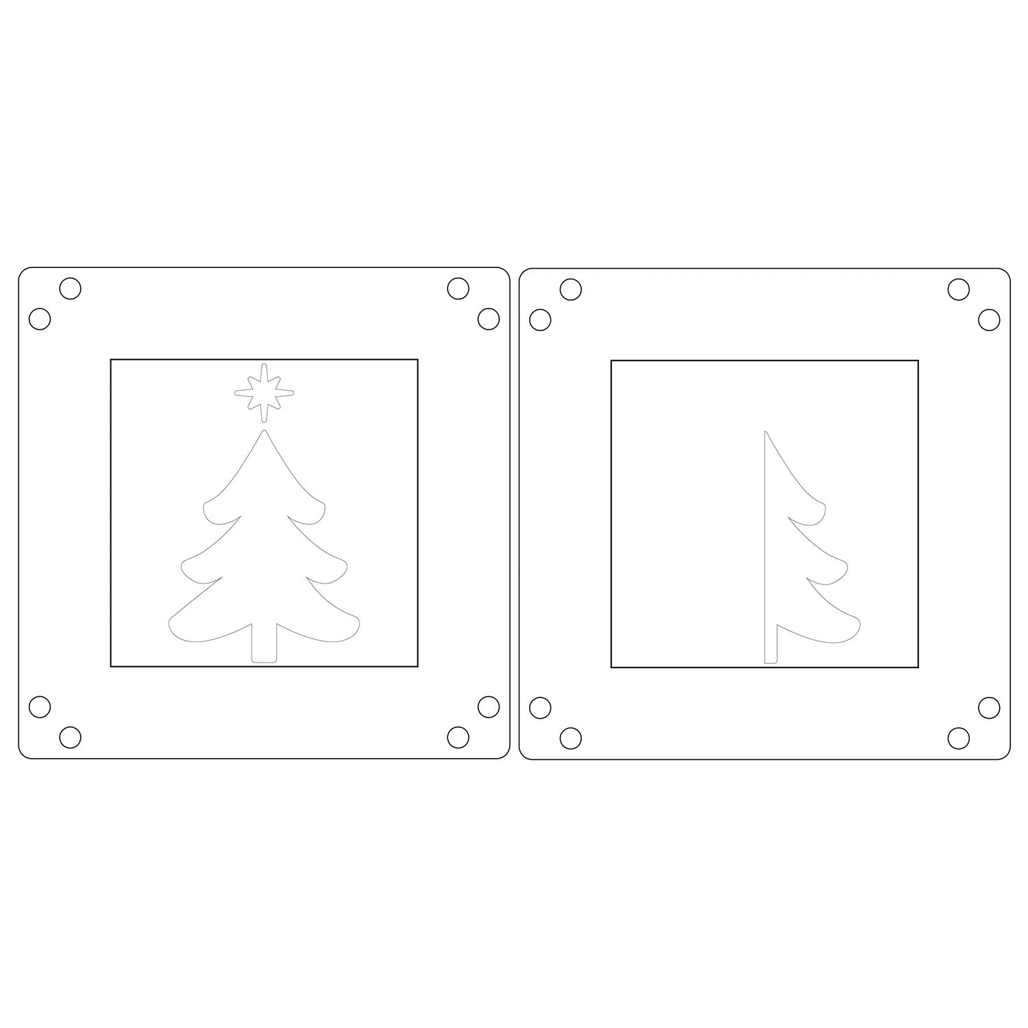 Sizzix Star on Top Mini Layered Stencils Print and Pattern 667170 tree