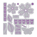 Sizzix Stitched Floral Thinlits Die Set 667164 outline