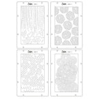 Sizzix Stitched Florals A5 Stencils 667162 outline