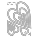 Sizzix Stitched Hearts Framelits Dies 666813 outline